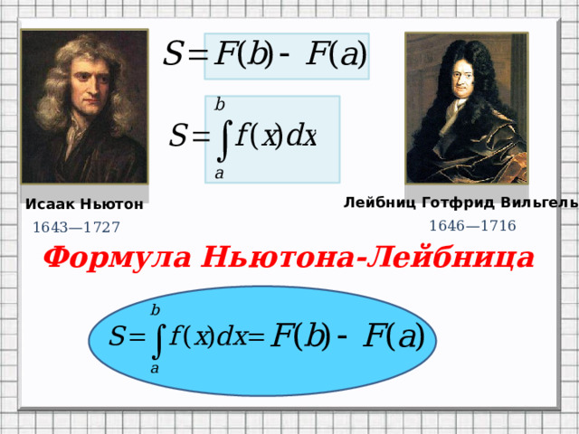 Формула ньютона лейбница презентация