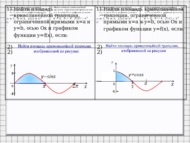 Найти площадь криволинейной трапеции,  изображенной на рисунке У=х² Решение – анимация по щелчку 1 0 3 1 6 