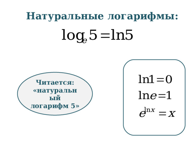 Обыкновенные логарифмы : Читается: «логарифм 7 по основанию 2» 