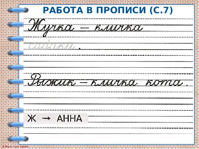 Работа в прописи (с.7) 