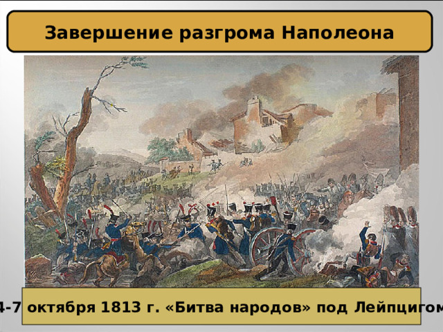 Завершение разгрома Наполеона 4-7 октября 1813 г. «Битва народов» под Лейпцигом 