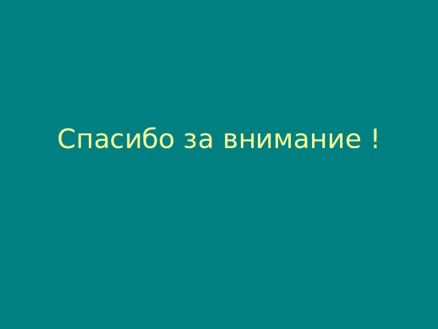 Спасибо за внимание ! 