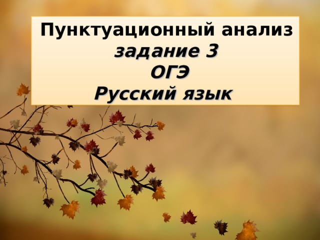 Презентация пунктуационный анализ огэ 3 задание