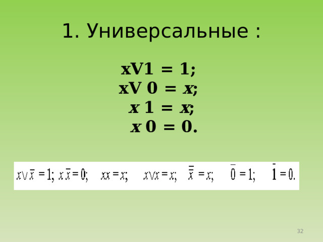 Булевы функции n элементов Мажоритарная функция 