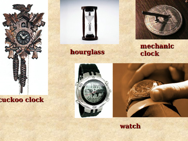 mechanic clock hourglass cuckoo clock watch 
