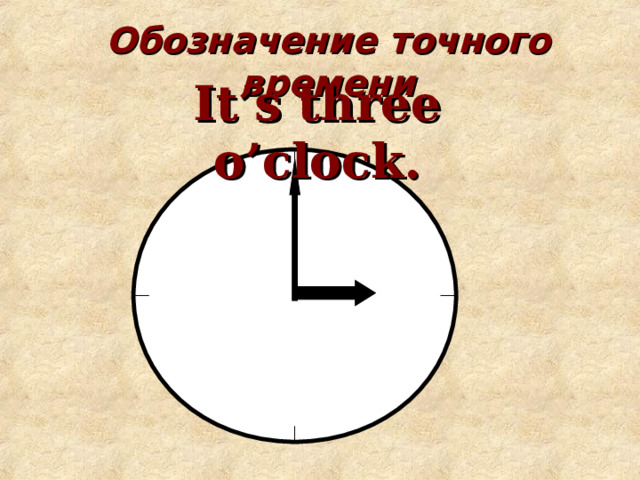Обозначение точного времени It’s three o’clock. 