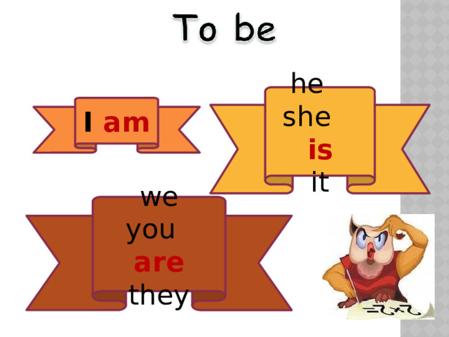 he she is it I am we you are they 
