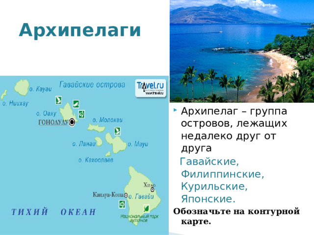 Гавайский архипелаг карта