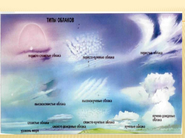 Подпишите виды облаков показанных на рисунках