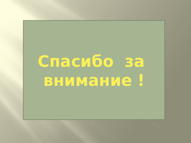 Спасибо за внимание ! 