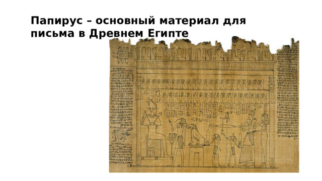 Папирус – основный материал для письма в Древнем Египте 