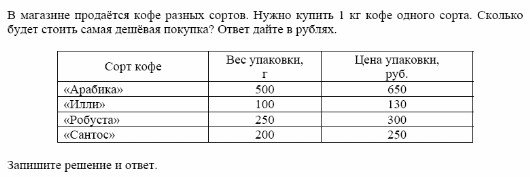 В магазине продается кофе разных сортов математика