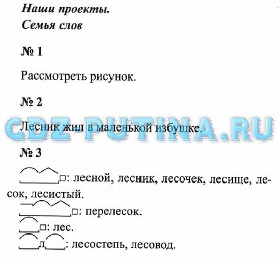 Проект семья слова по русскому языку 3 класс