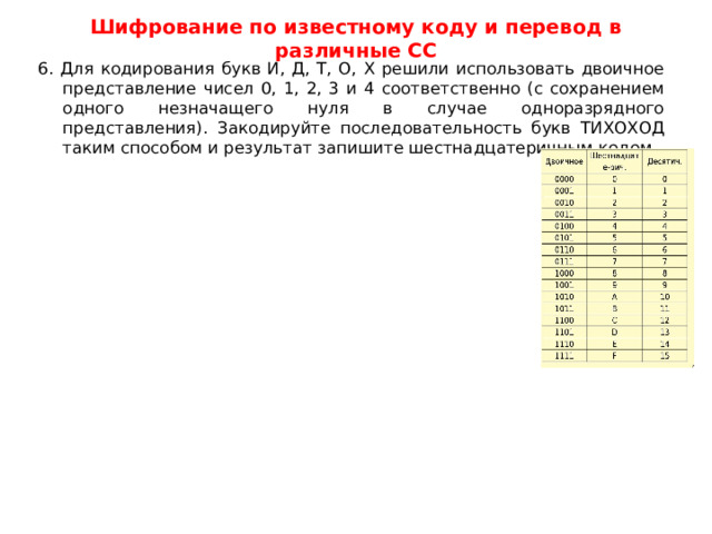 Для кодирования букв используются двоичные коды