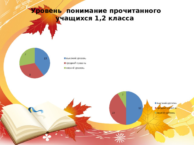 Уровень понимание прочитанного учащихся 1,2 класса   