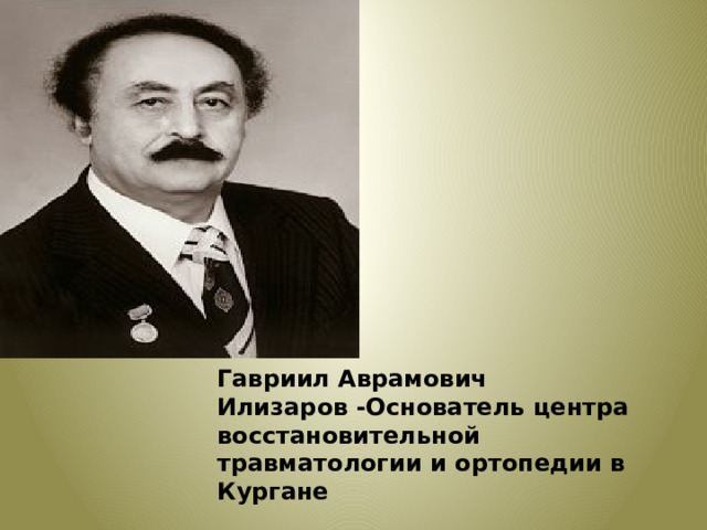 Гавриил Аврамович Илизаров -Основатель центра восстановительной травматологии и ортопедии в Кургане 