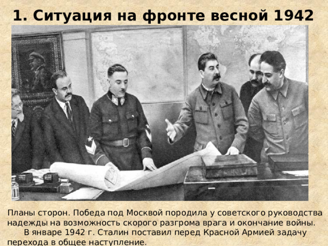 Ситуация на фронте весной 1942 года планы сторон