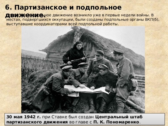 Партизанское и подпольное движение. Поражения и Победы 1942 г. Партизанское и подпольное движение 1942 кратко. Подпольное движение хронология.