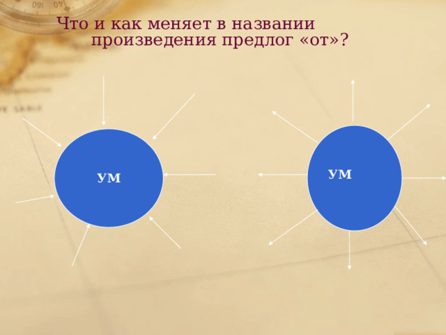 Что и как меняет в названии произведения предлог «от»?   УМ УМ 