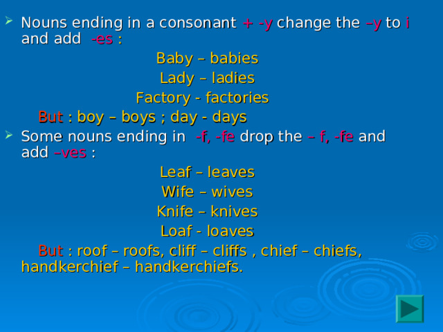 Noun endings