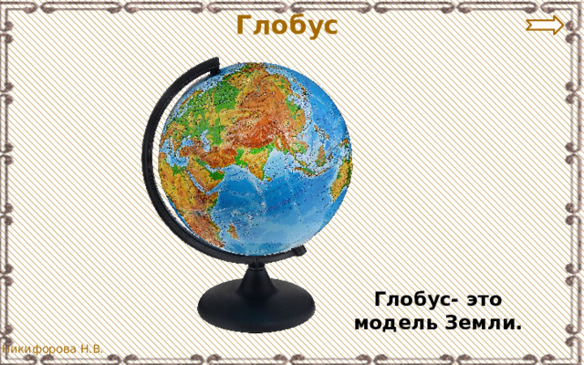 Глобус Глобус- это модель Земли. 