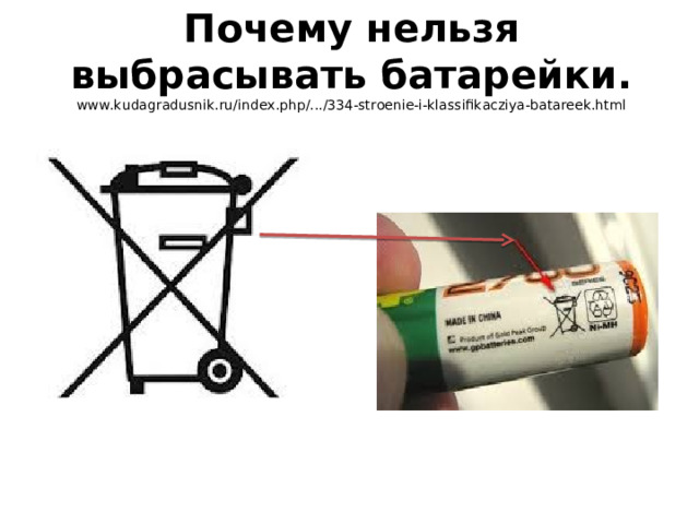 Почему нельзя выбрасывать батарейки.  www.kudagradusnik.ru/index.php/.../334-stroenie-i-klassifikacziya-batareek.html     