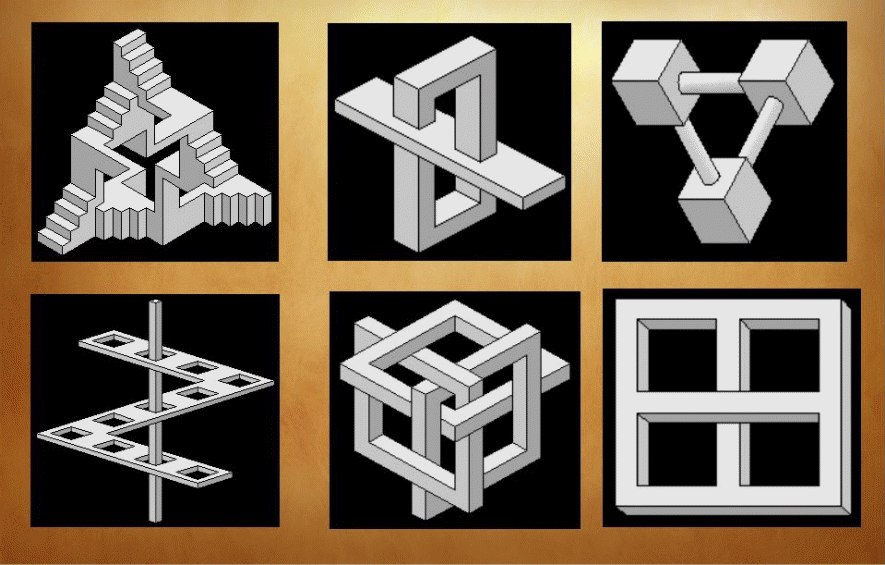 Существовать в пространстве. Невозможный куб Эшера. Невозможные фигуры. Невозможные геометрические фигуры. Оптические иллюзии невозможные фигуры.