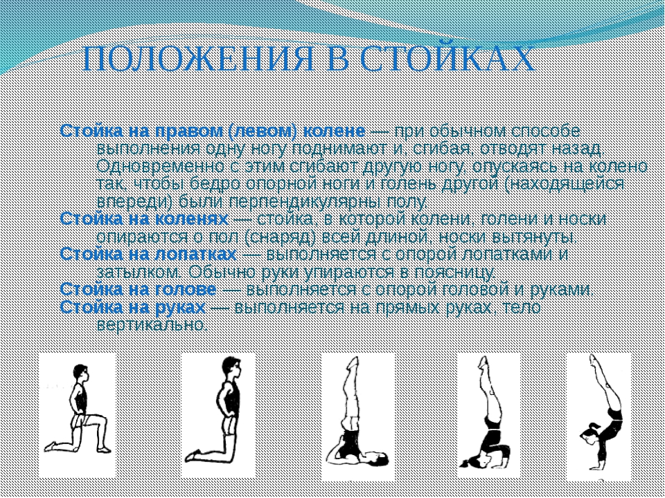 Положение основная стойка это стойка. Основные стойки в гимнастике. Презентация на тему акробатические упражнения. Акробатические стойки и их названия. Акробатические упражнения стойка.