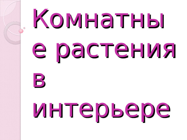 Растения в интерьере жилого помещения