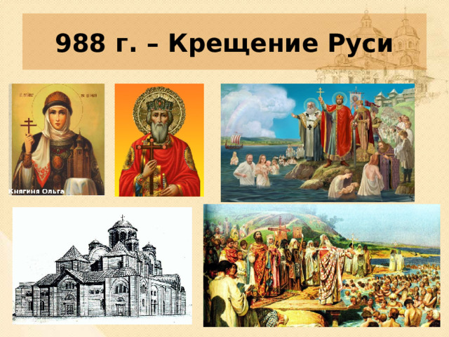 988 г. – Крещение Руси 