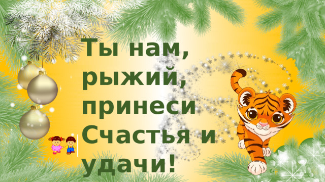Ты нам, рыжий, принеси Счастья и удачи!  