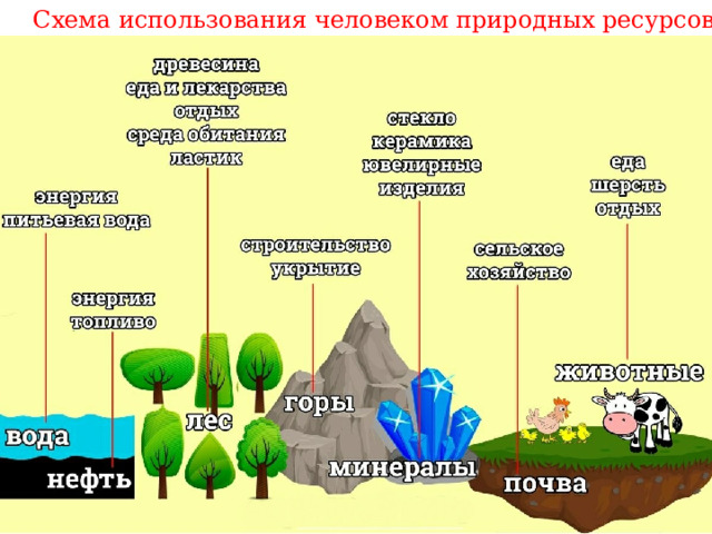 Схема использования человеком природных ресурсов 