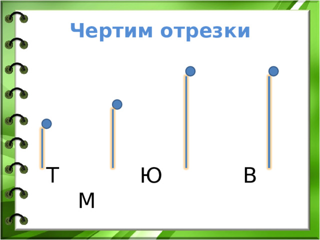 Чертим отрезки  Т Ю В М 