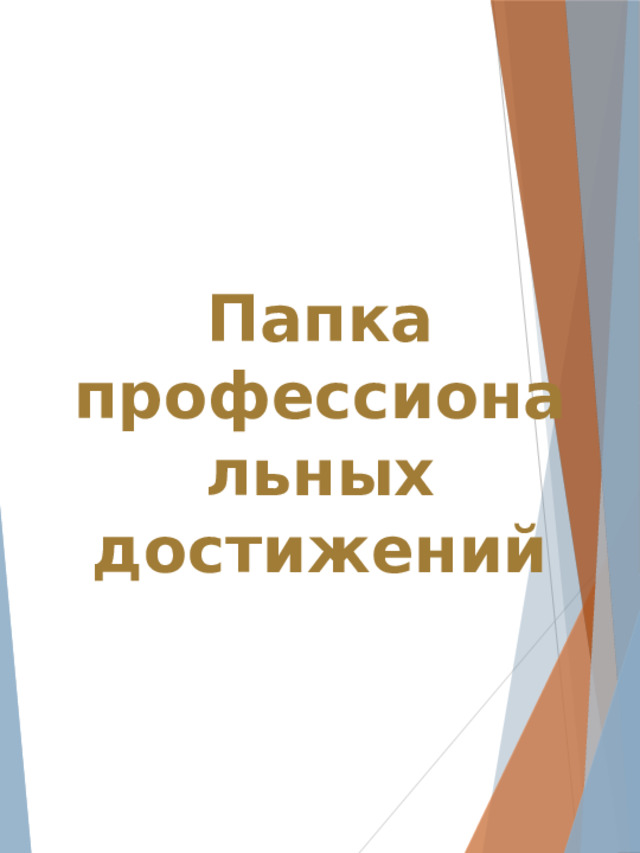 Папка профессиональных достижений 