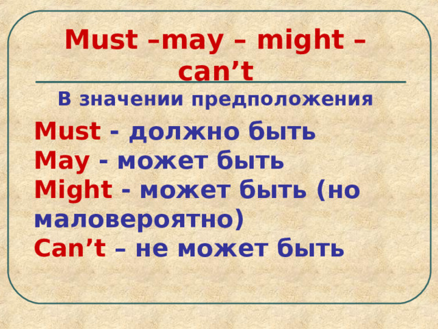 Модальные глаголы may might must