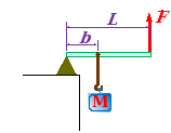 Рычаг состоит из шарнира и однородного массивного стержня