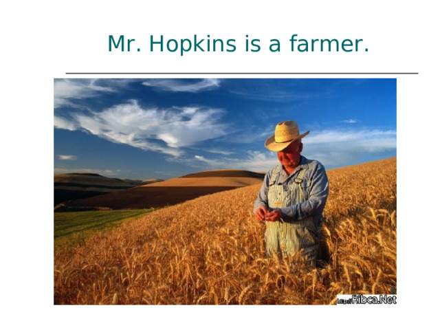  Mr. Hopkins is a farmer. 