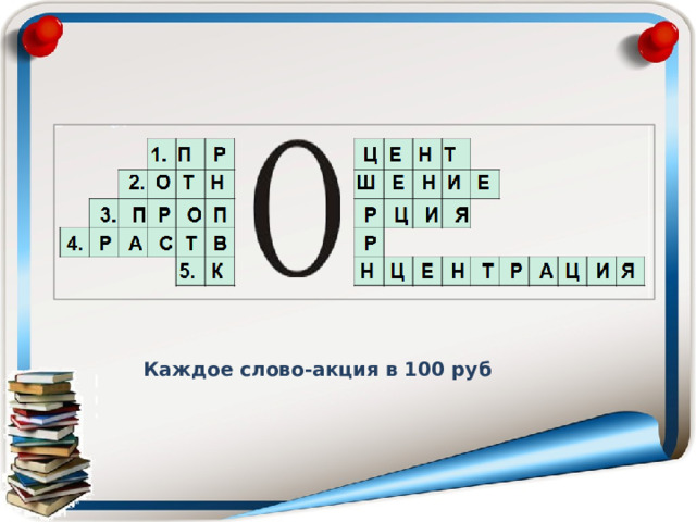 Каждое слово-акция в 100 руб 