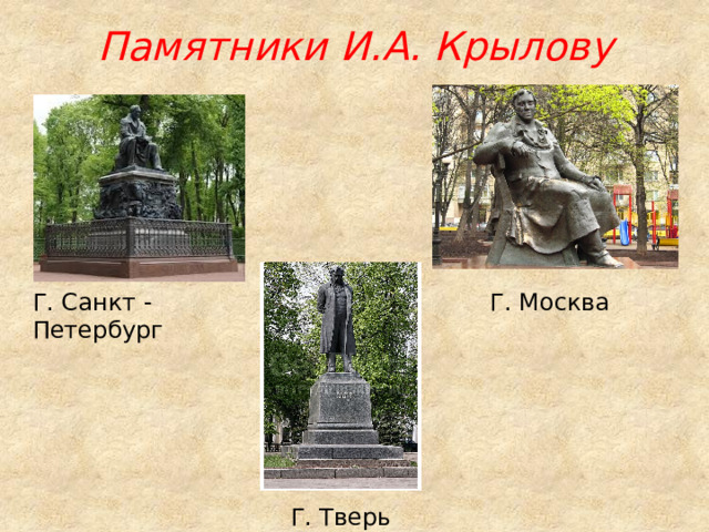 Памятник крылову презентация