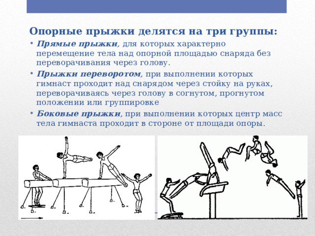 Установите соответствие между фазами опорного прыжка и действием гимнаста на рисунке