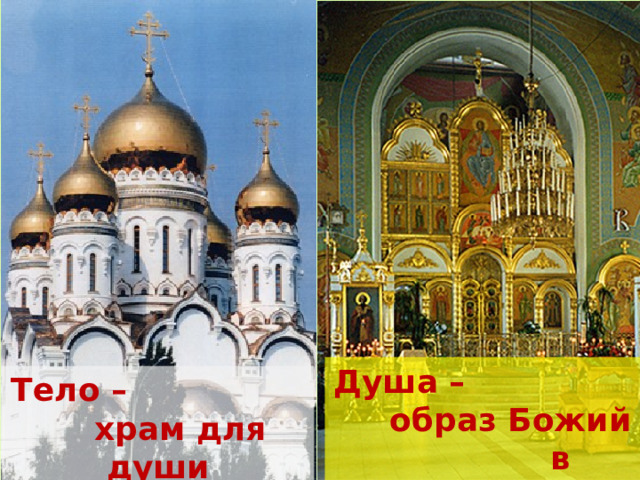 Душа – образ Божий в человеке Тело – храм для души  