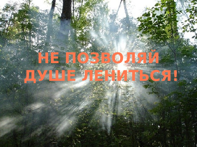 Не позволяй  душе лениться! 