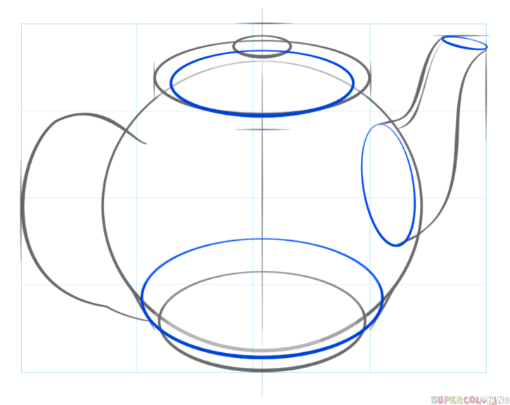 Рисуем чайник поэтапно с детьми