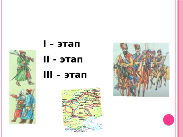 Основные этапы крестьянской войны I – этап II - этап III – этап  