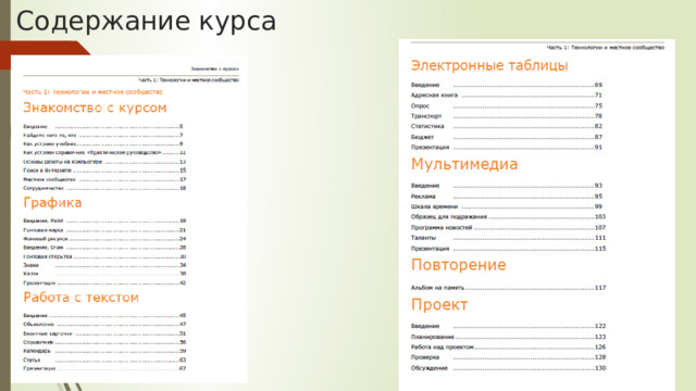 Содержание курса 
