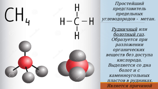 Масса метана находящегося