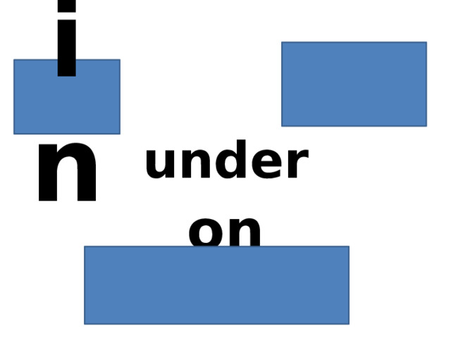 in  under on 