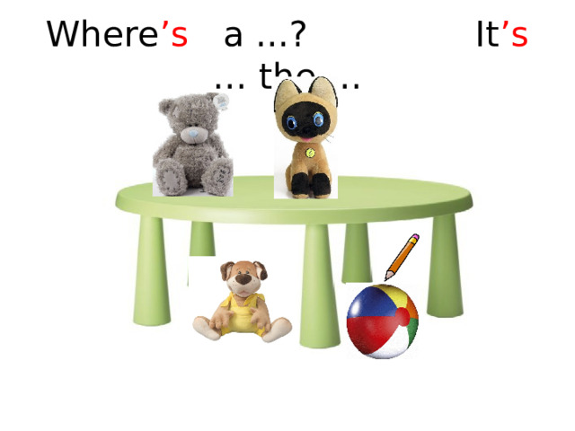 Where ’s a ...? It ’s … the … 