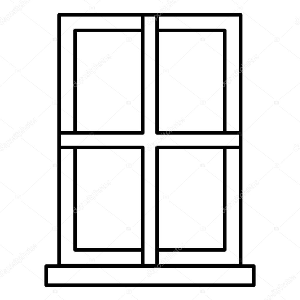 Outline windows. Иконка деревянные окна.