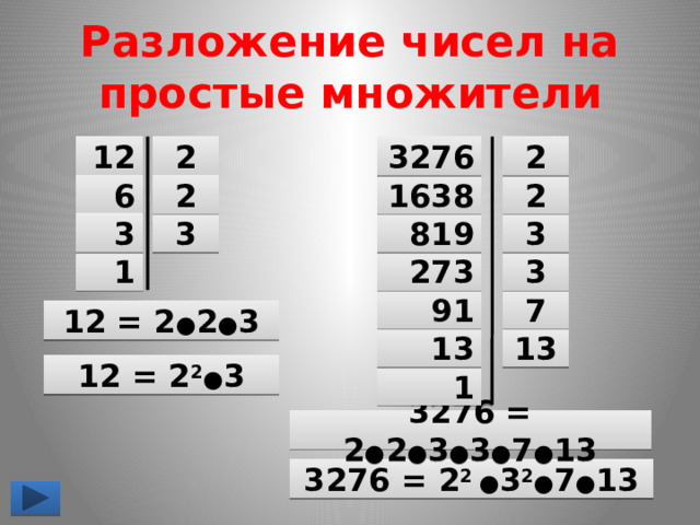 Разложите на простые множители числа